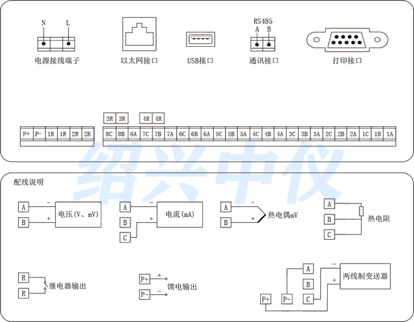 8通道无纸记录仪接线图 8通道无纸记录仪接线图