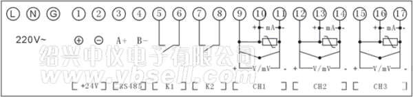 ZYW202-MR迷你型无纸记录仪接线