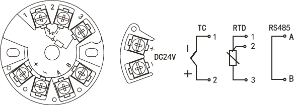 RS485输出温度变送器接线图
